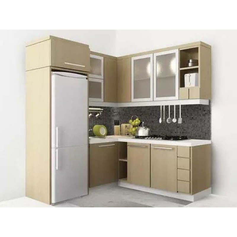 KITCHEN SET LEMARI DAPUR LEMARI SAYUR KAYU BLOCKTIK atau KAYU MULTIPLEK