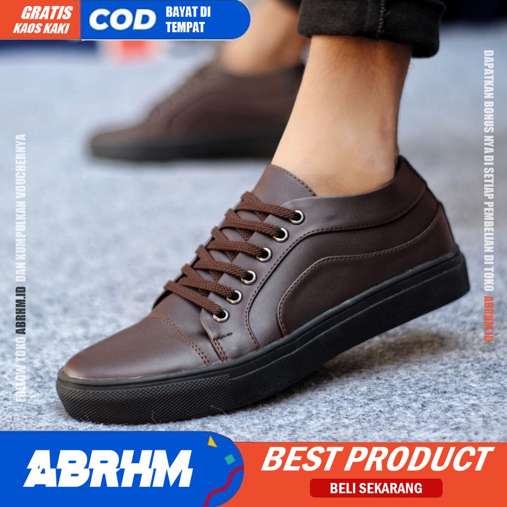 ABRHM x OLIVER Sepatu Casual Sneakers Sepatu Pria Casual Sneaker Kulit Pu Original Sepatu Semi Formal cowo Sepatu Kasual Kerja Kuliah Kondangan Gaya Santai Keren Kekinian Original Murah Terlaris