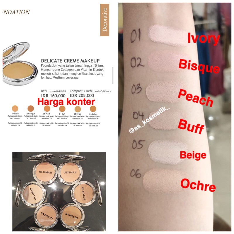 Ultima II Delicate Creme powder Make up/ Bedak padat basah Ultima