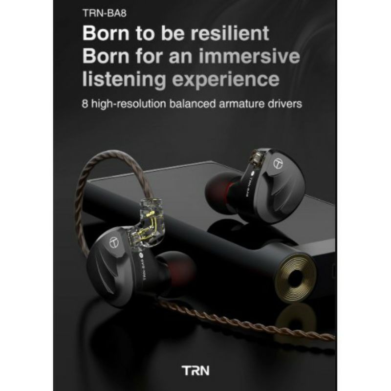 TRN BA8 with Mic 16BA Driver 18 Balanced Amartur In Ear Monitor