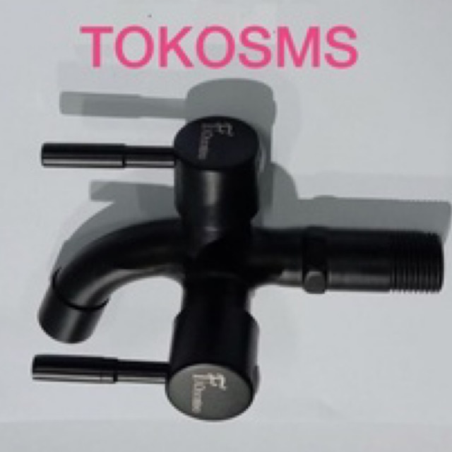 Kran cabang stainless black sus kran shower tap stainlis hitam