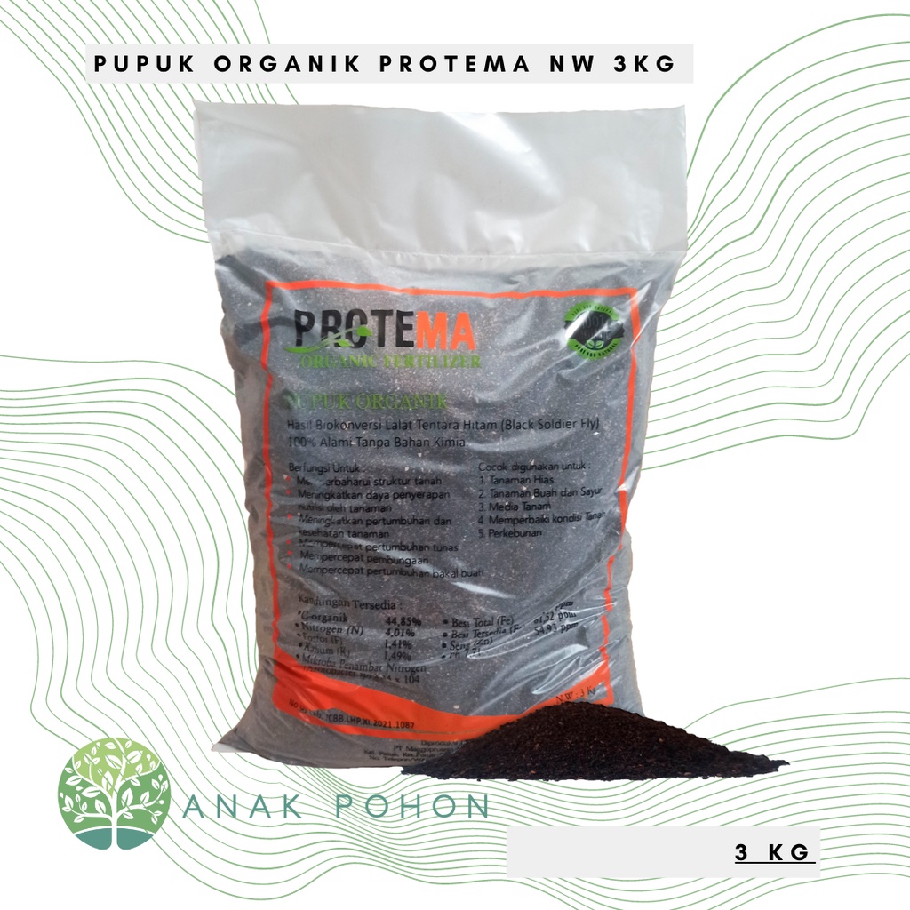 (3 KG) PUPUK ORGANIK PROTEMA Hasil Biokonversi Black Soldier Fly - Pupuk Alami Untuk Segala Fase Tanaman