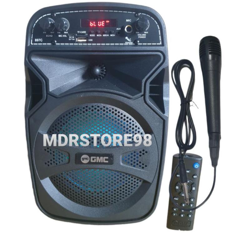 [PROMO GZV77] Speaker Portable GMC 897C 6.5 inch Bluetooth Karaoke Bonus Mic Kabel Kirim Langsung