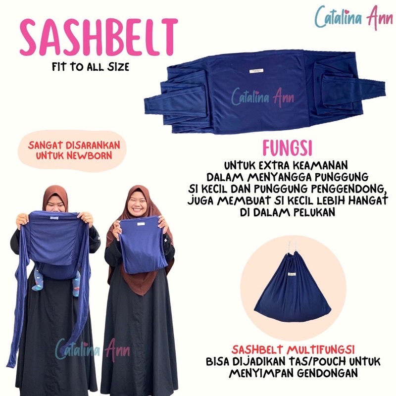 Gendongan Kaos Geos 3in1 Instant Gendong Samping dan Depan (M Shape/Kangguru) + Sash Belt