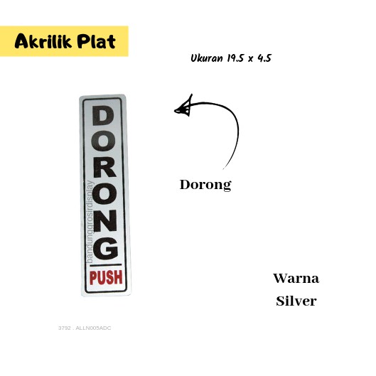 Akrilik Plat Papan Tarik Dan Dorong/Rambu Plat Sign Lambang Dorong Dan Tarik(BH)