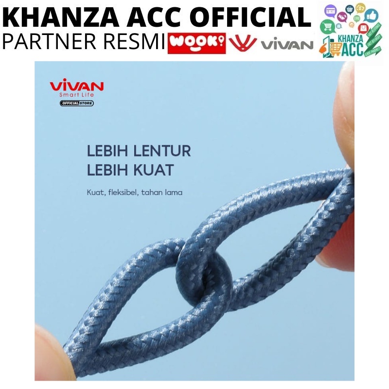 KHANZAACC Kabel Data Gaming VIVAN BWM100 / BWM100S Micro USB Fast Charging 2,4A