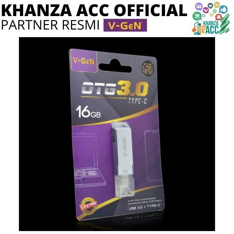 KHANZAACC VGEN Dual USB OTG 16GB Flashdrive 3.0 Type C