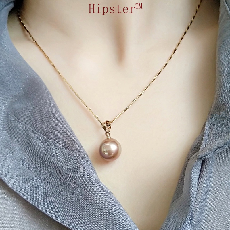 Light Luxury Champagne Natural Freshwater Pearl Pendant Necklace