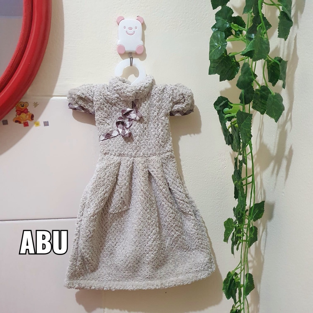 Kain Lap Gantung Model Gaun Lap Baju Sanghai Lucu Hand Towel Impot Serba Guna Handuk Dapur Lap Tangan Lap Piring Serbet Gantung Model Baju Bulu Tebal Menyerap