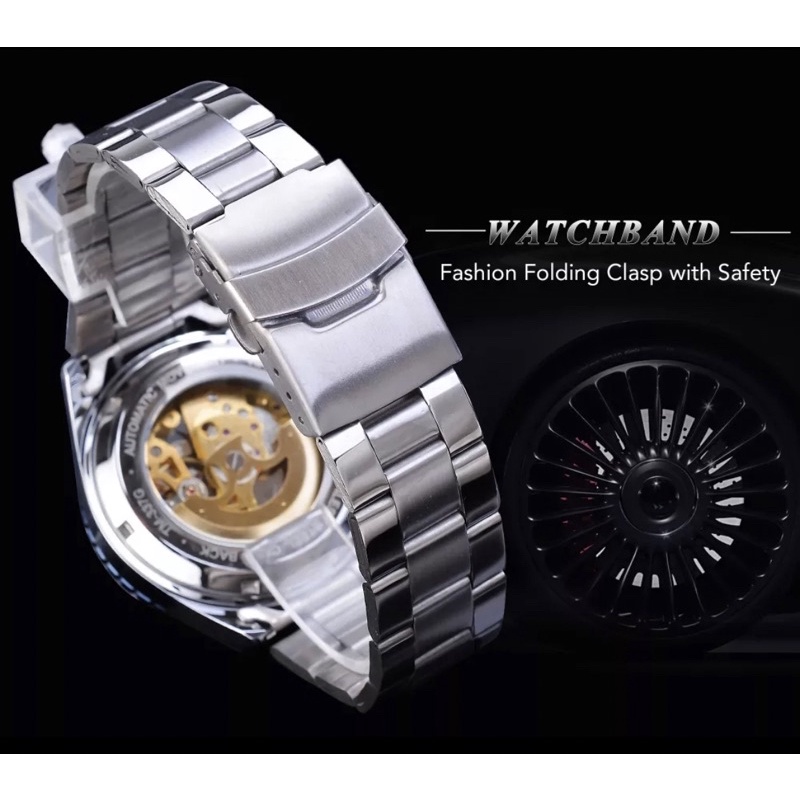 Jam Tangan Pria Forsining Original Mekanik Otomatis Tali Kulit Sporty Elegan