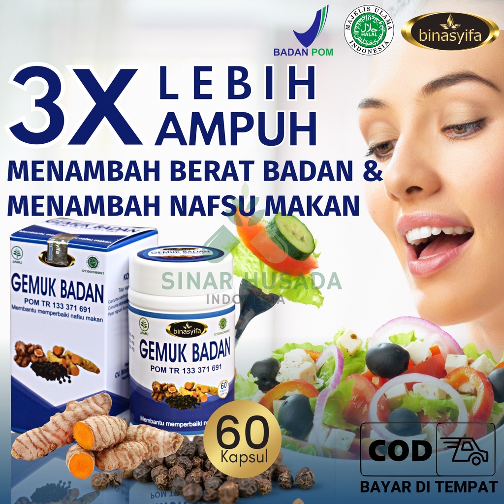 PENGGEMUK BADAN, OBAT GEMUK FARMASI,  VITAMIN PENAMBAH BERAT BADAN, GEMUK AMPUH, (BERGARANSI ORIGINA