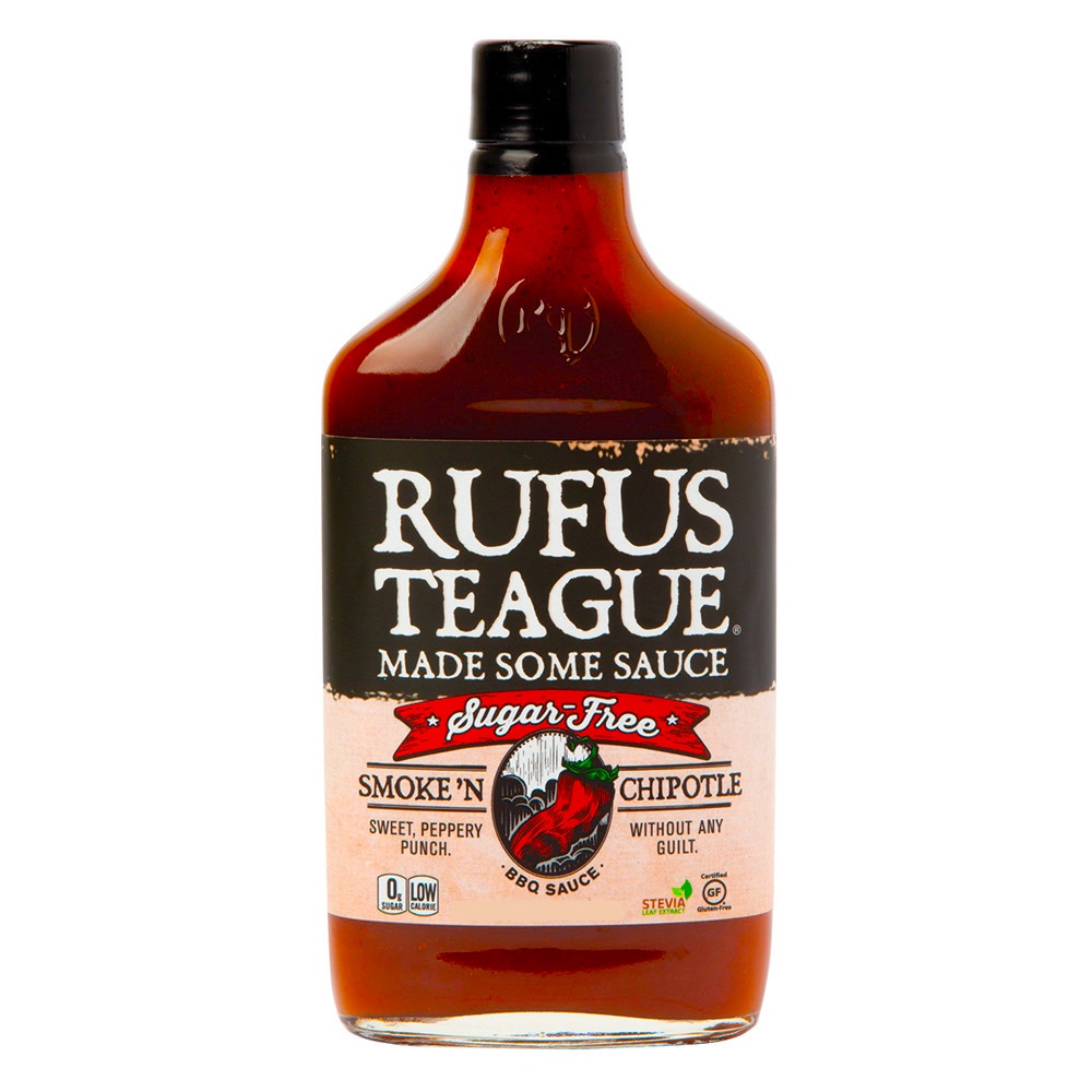 

Rufus Teague Sugar Free Smoke'n Chipotle Pepper Keto Ketogenic BBQ Barbecue Sauce Sweetened with Stevia Saus Barbekyu Bebas Gula Daun Stevia