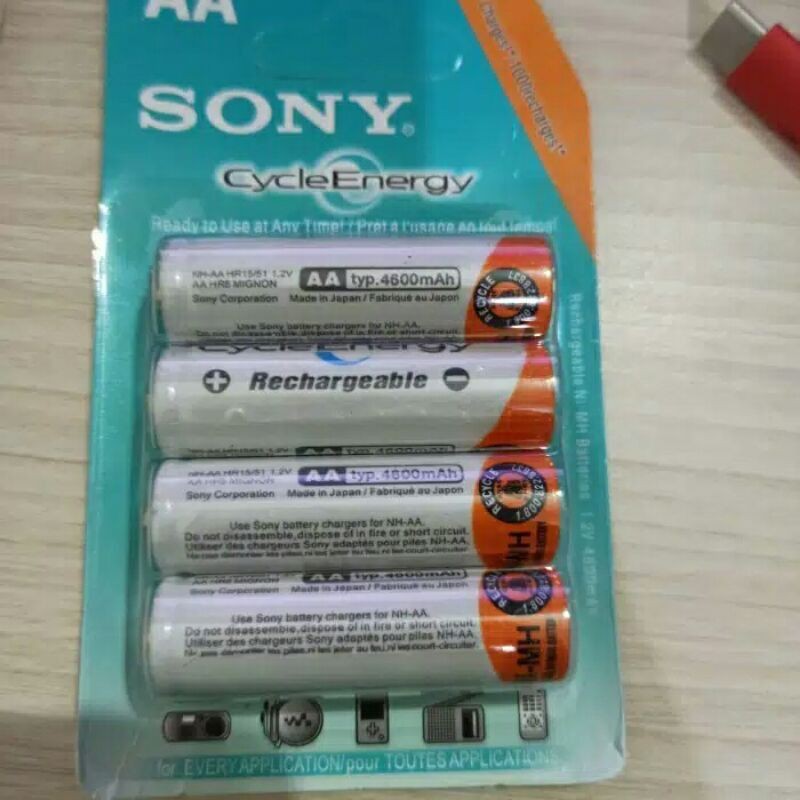 Battery AA sony ni MH baterai 4300mAh Rechargeable