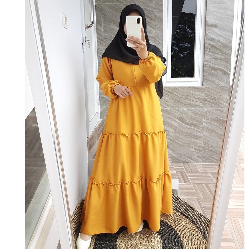 Gamis Susun SERI 2/ Dress Susun Ity Crepe 46 Basicc Susun Rempel