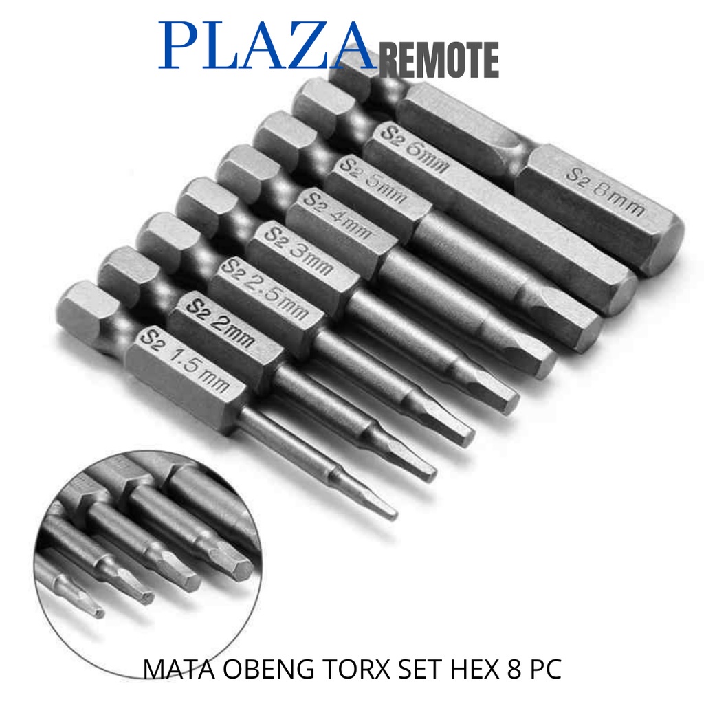 MATA OBENG HEX SHANK S2 BAJA STAINLESS 1/4 INCH 8IN1