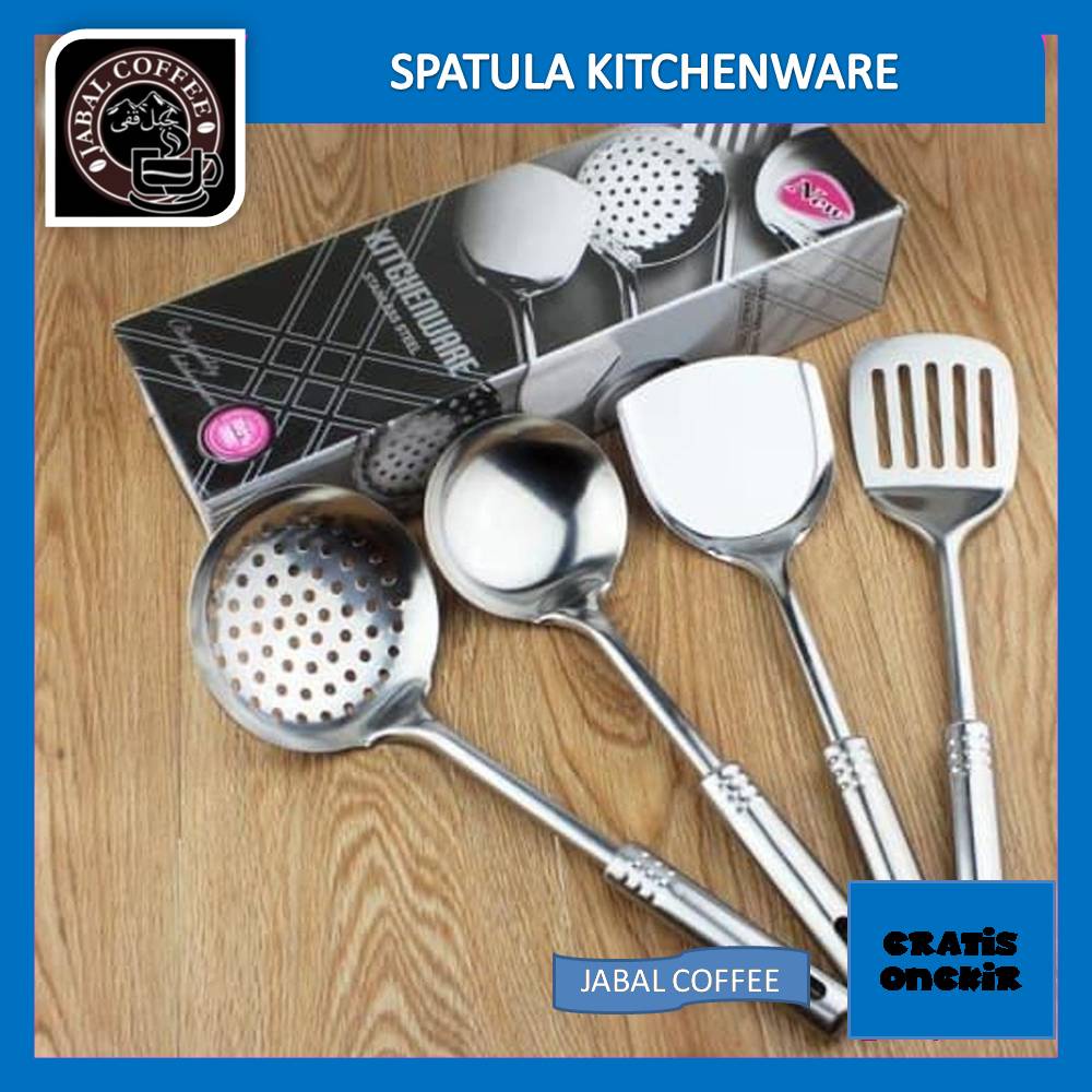 Spatula Kitchenware Isi 3 in 1 / Spatula Stainless Set Isi 4 Pcs / Spatula Sutil Stainless Steel 03