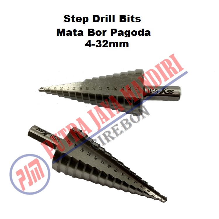 Mata Bor Besi Kayu Pagoda / Step Steel Cone Drill Bits HSS 4-32 Mm Mata Bor Piramid