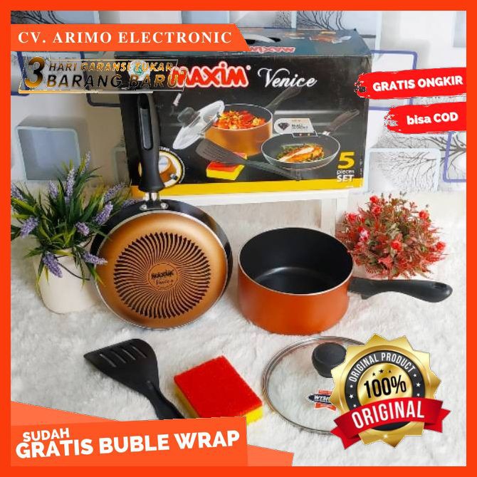 PROMO.. MAXIM Wajan Venice Set - TEFLON / TEFLON PREMIUM / WAJAN ANTI LENGKET[100%ORIGINAL]