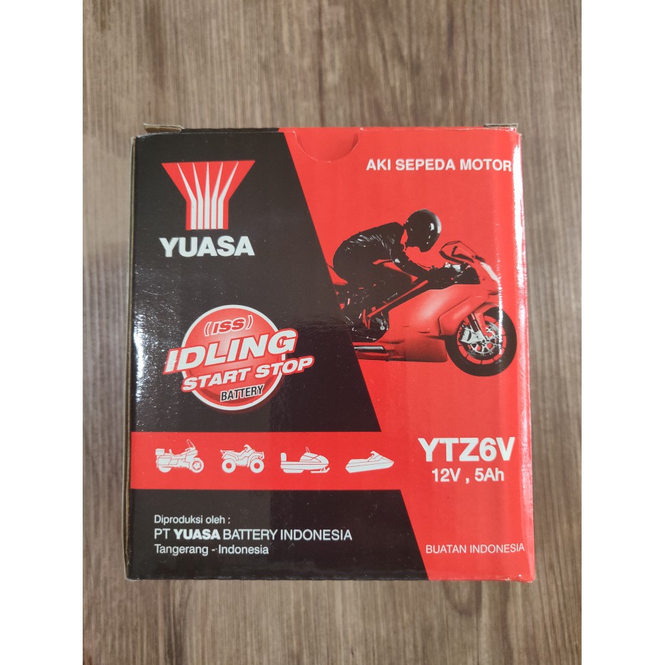 ACCU AKI MOTOR KERING MF YUASA ORIGINAL YTZ6V
