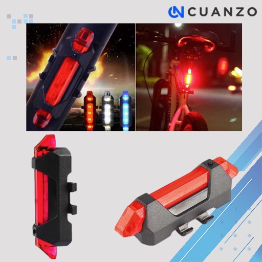 Defensor Lampu Sepeda 5 LED Taillight Rechargeable Sepeda Depan Belakang / Lampu Reflektor Sepeda Gunung Onthel Kedap Kedip LED Usb Taffled / Penerangan Lampu Senter Sepeda Belakang 2 Warna Super Terang / Lampu Sepeda Ban Pancal Gowes Mtb Tahan Hujan Mura