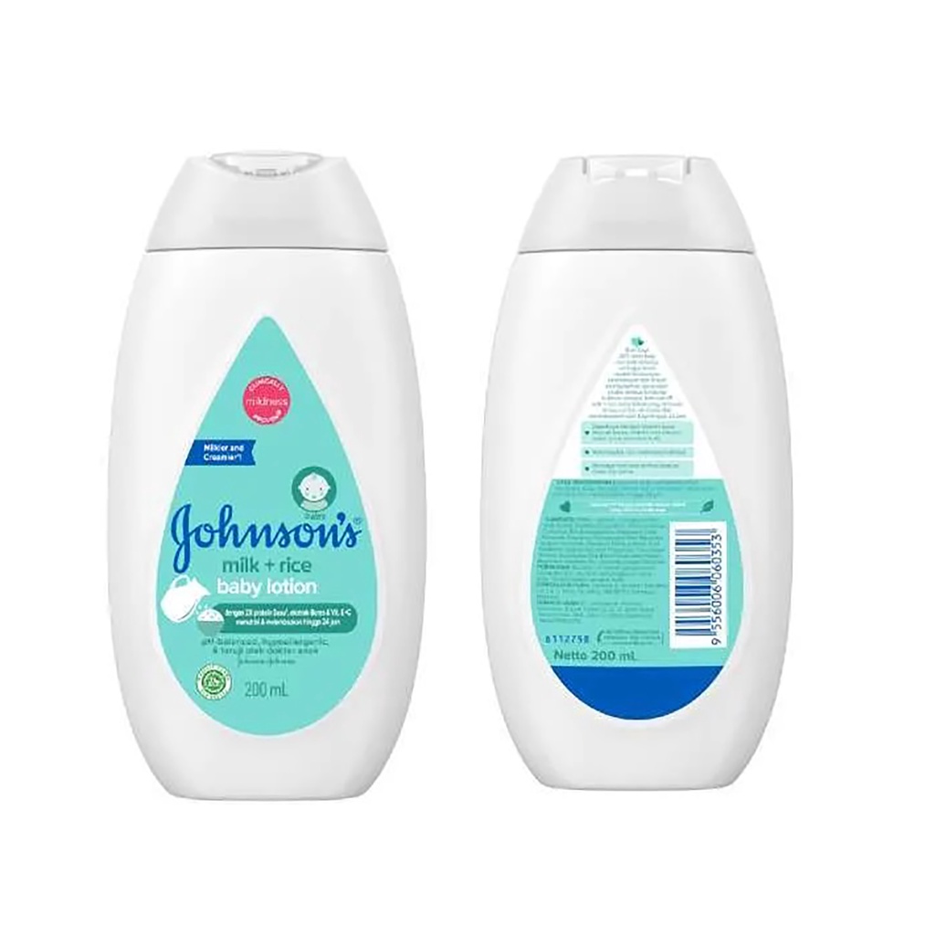 Bisa COD Johnsons Baby Lotion Milk + Rice 100 ml &amp; 200 ml - Johnsons Lotion Milk + Rice - Krim Bayi Losion Ba