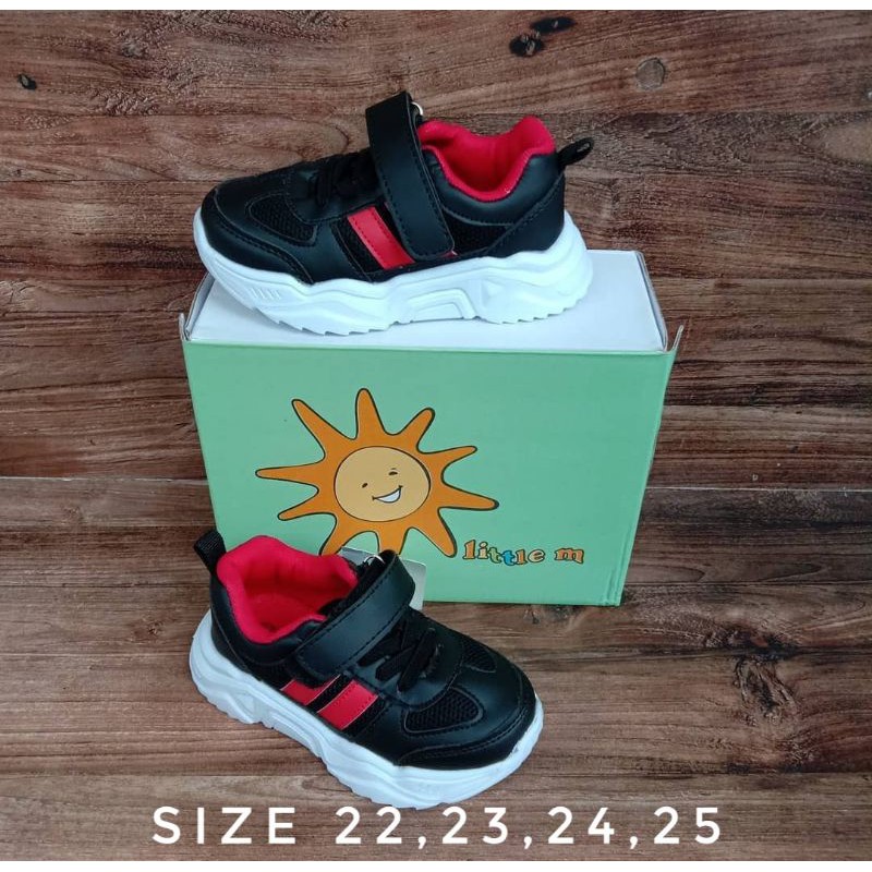 Sepatu Anak Matahari Little M Ori Hitam Merah