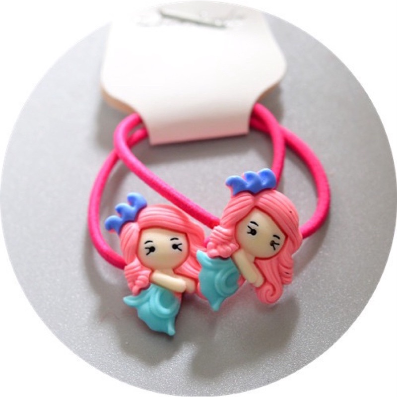 KARET RAMBUT ANAK MOTIF PRINCESS MERMAID / IKAT RAMBUT CLAY PRINCES / AKSESORIS / MAINAN ANAK LUCU