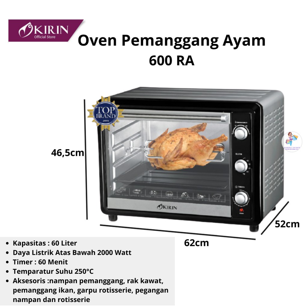 Kirin oven listrik KBO-600 RA 60 Liter