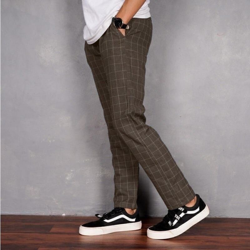 CELANA TARTAN CELANA KOTAK KOTAK. CELANA KEKINIAN TARTAN PANJANG CHINOS PRIA TARTAN PRIA