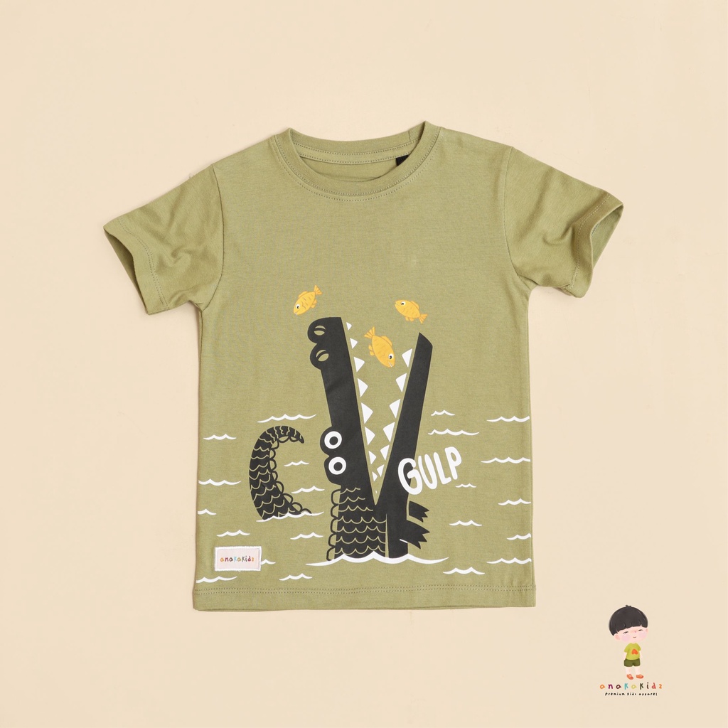 ANAKAKIDZ T shirt Anak Croco Gulp Olive Green | Kaos Anak