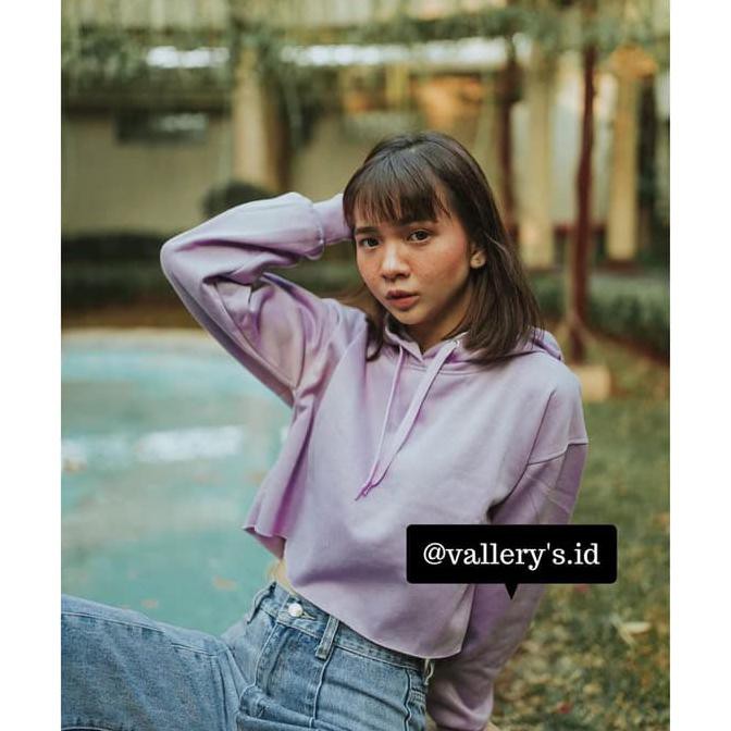 Produk Terbaru Jaket Wanita Crop Hoodie Jumper Ungu Muda - All Size