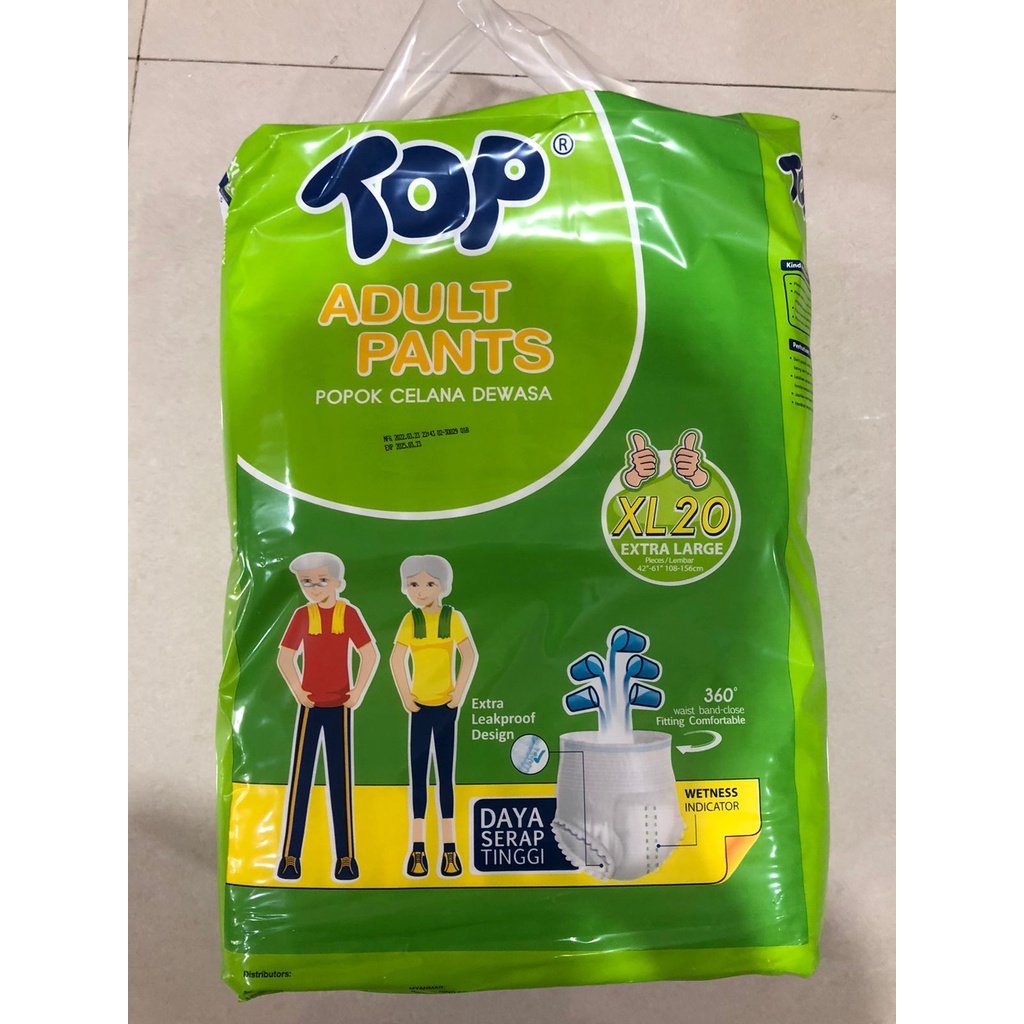 TOP Adult Diapers Pants Popok Celana Dewasa Size M20 / L20 / XL20 Pampes Orang Tua M 20 / L 20 / XL 20