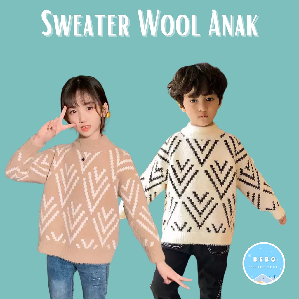 Sweater Bulu Anak Tebal Unisex untuk Musim Dingin Winter