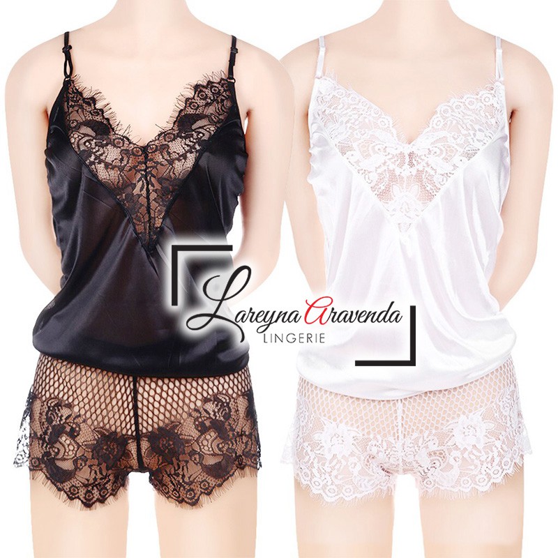 (BISA COD) Lingerie Seksi Model Romper Lace LG312