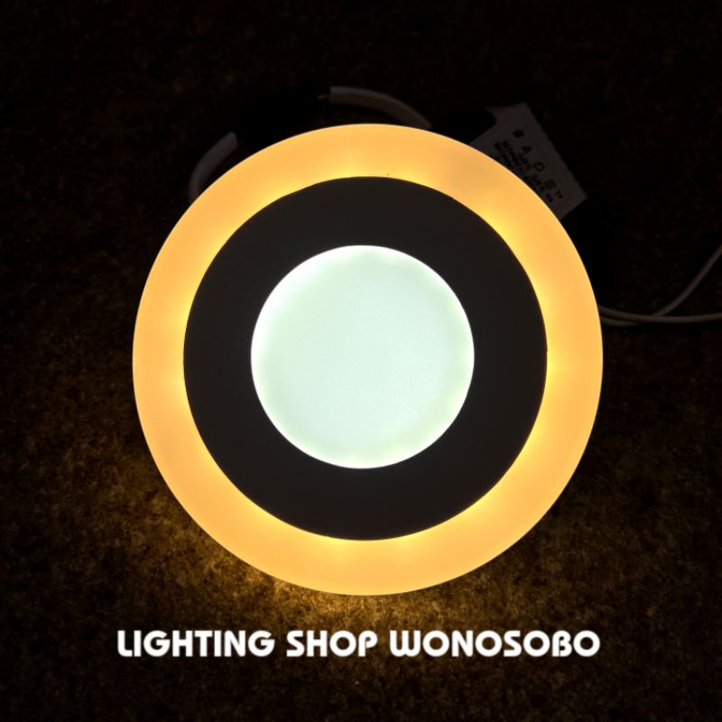 DOWNLIGHT LED PANEL 2 WARNA 3+3 WATT PEMASANGAN TERTANAM