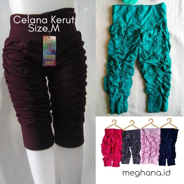 Legging Kerut 3-4 tahun / Celana Anak Perempuan Murah Adem /Celana Harian /Celana Ulat Santai Size M