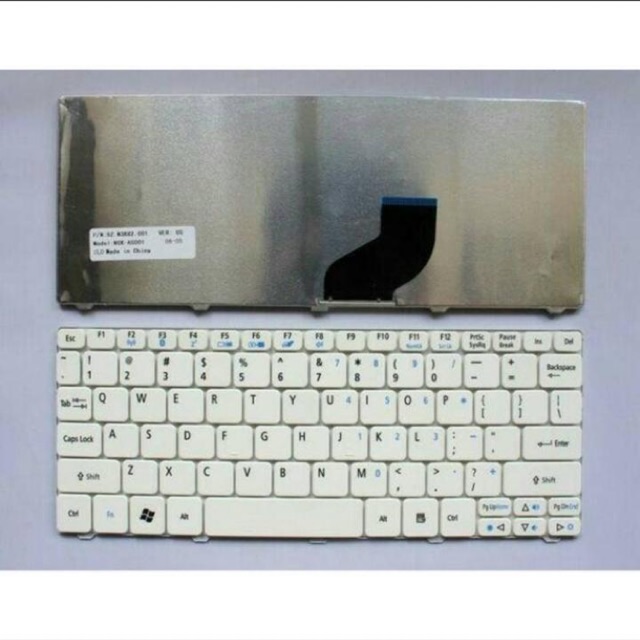 KEYBOARD ACER MINI ASPIRE ONE AO532 532H HAPPY HAPPY2 NAV50 D270 D257 - WHITE PUTIH