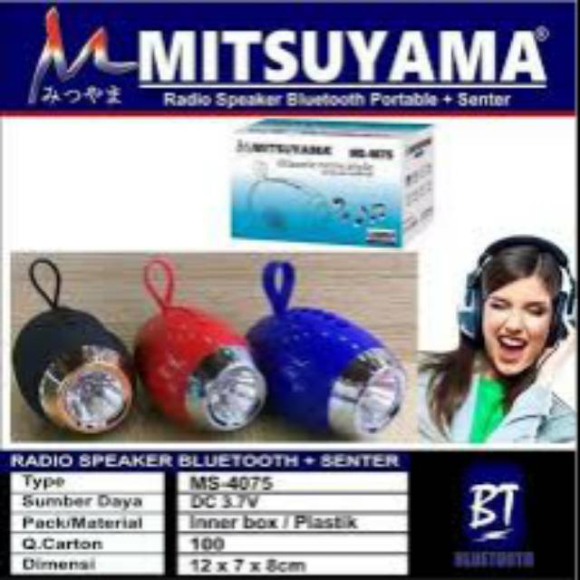 Lampu Senter + Speaker Radio Portable MS-4075 MITSUYAMA