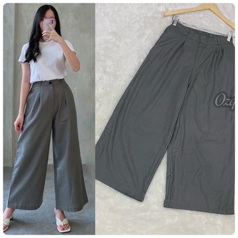 1 KG 3 PCS | DELONIX KULOT JEANS / CELANA KULOT JEANS WANITA / BAWAHAN CEWEK / JIN JINS SNOW-MIRABELA KLT ABU