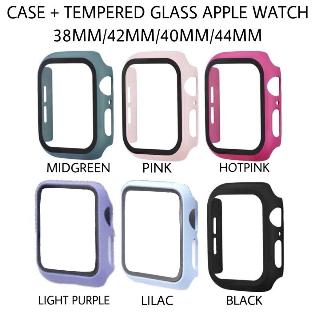 PREMIUM BUMPER HARDCASE TEMPERED GLASS smartwatch series 42/44 mm grade A T500, T55, Hw16