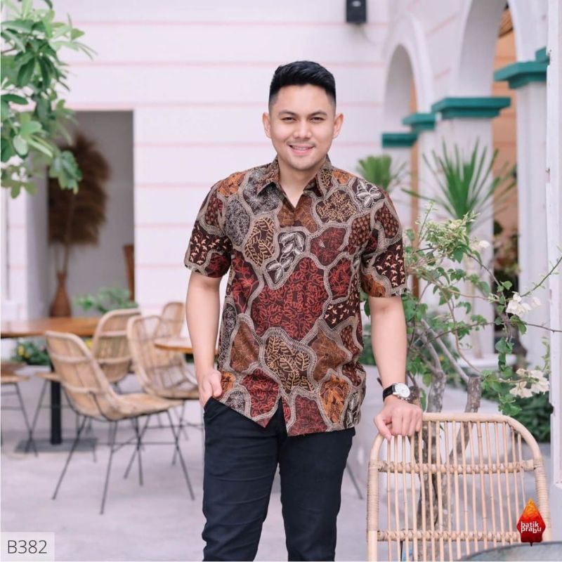 Baju batik pria kemeja batik pria cowok lengan pendek pekalongan G56