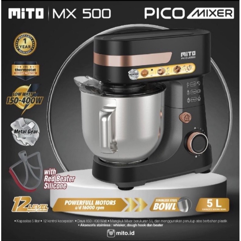 Mito MX-500 Stand Mixer 5 Liter Putih