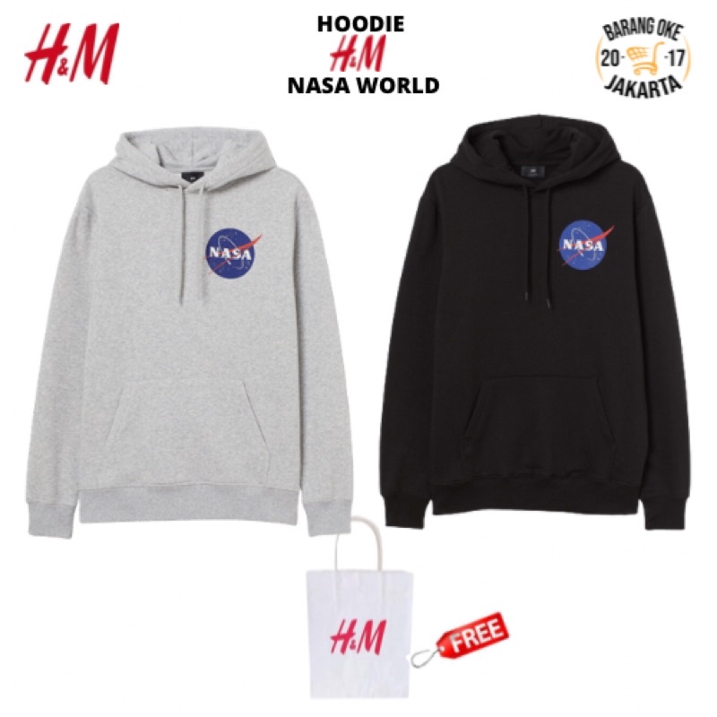 COD 9.9 Hoodie Sweater H&amp;M Nasa Global Abu Hitam Jaket HnM Unisex Pria Wanita Full Tag