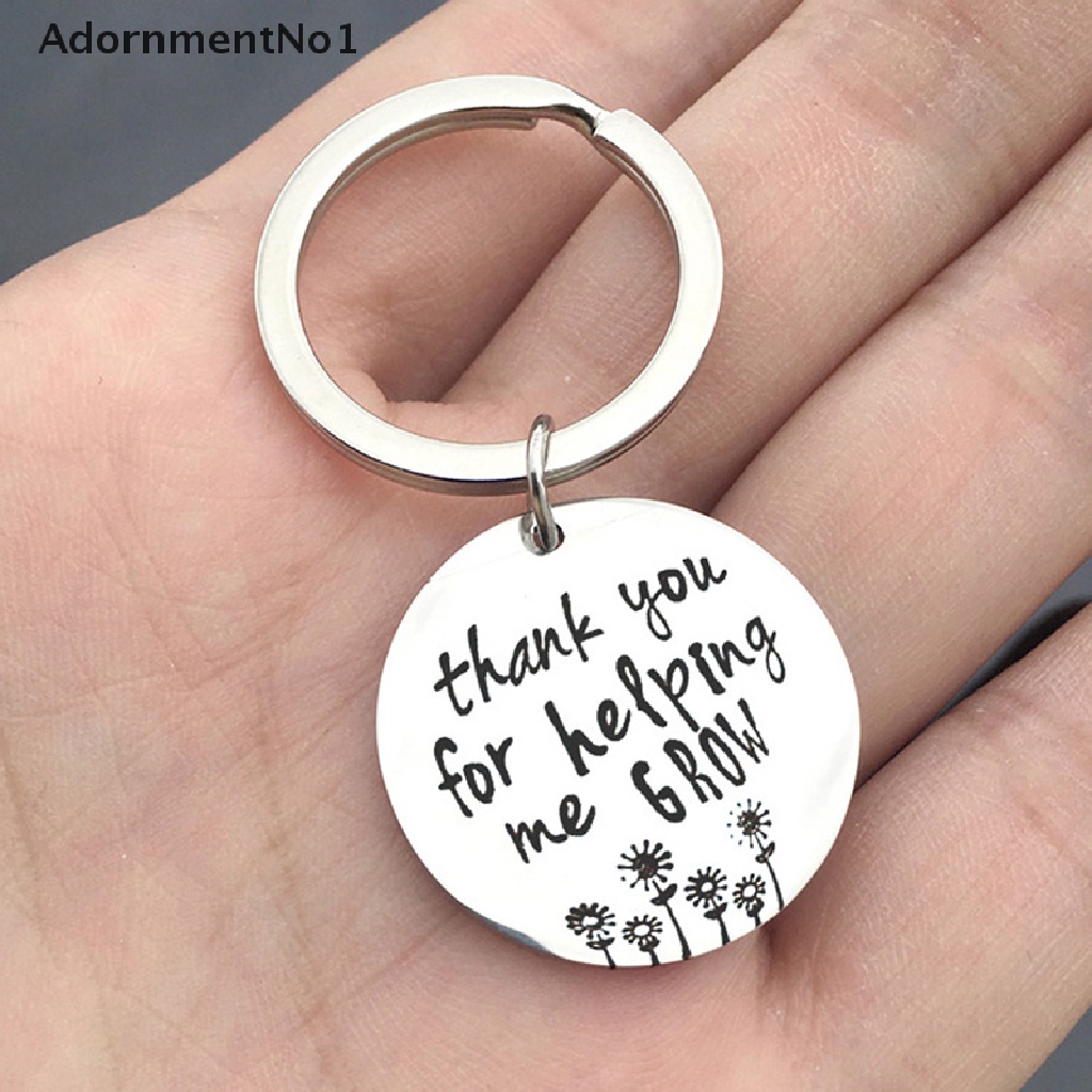 (AdornmentNo1) Gantungan Kunci Stainless steel Motif Ukir Tulisan Thanks Day Untuk Hadiah Guru