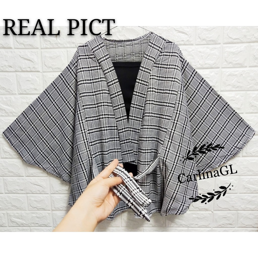 ATASAN CARDIGAN BATWING MOTIF 2IN1 JUMBO BAJU WANITA GL FASHION