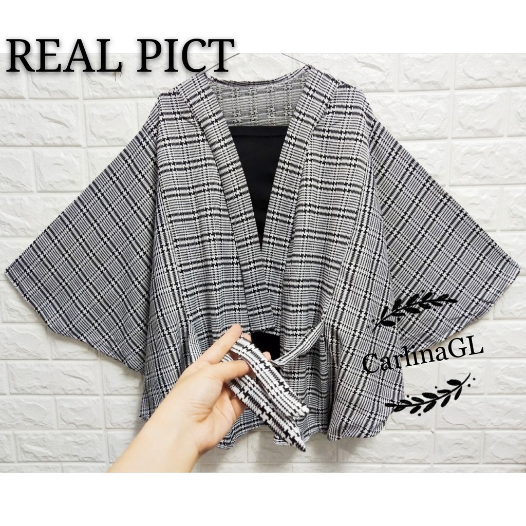 ATASAN CARDIGAN BATWING MOTIF 2IN1