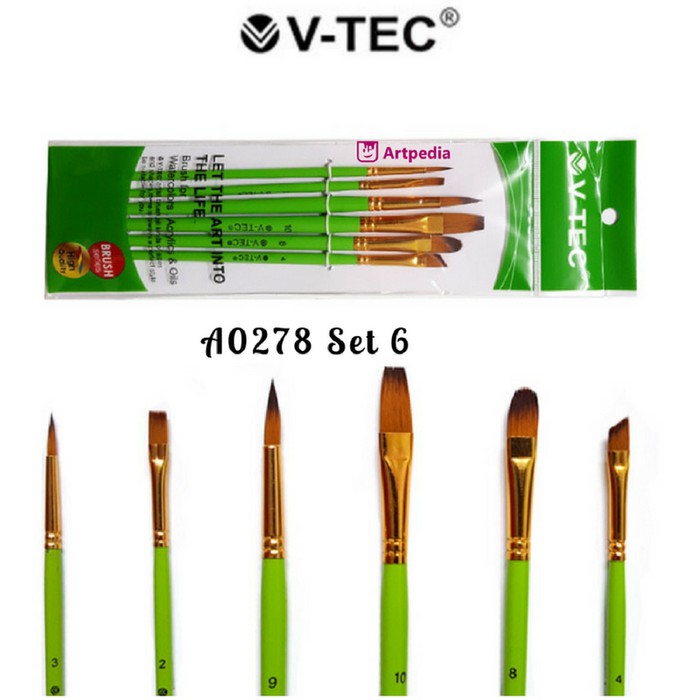 

Unik V Tec Brush A0278 Set 6 Kuas Lukis Set 6 Diskon