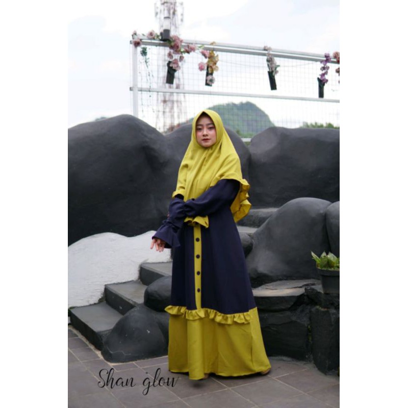 Gamis Shan Glow Sisuka Set Syari Original Ity Premium COD Realpict Termurah Gamis Remaja