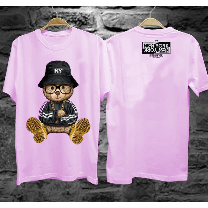 Kaos murah Kaos distro murah baju  distro pria t-shirt murah combed30s NY pink