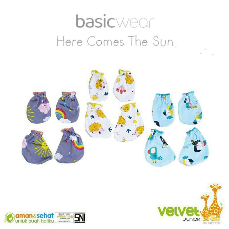 Velvet Junior-3 Pasang Sarung Tangan Dan Kaki Velvet Zootopia Series-Sarung Tangan Velvet Junior